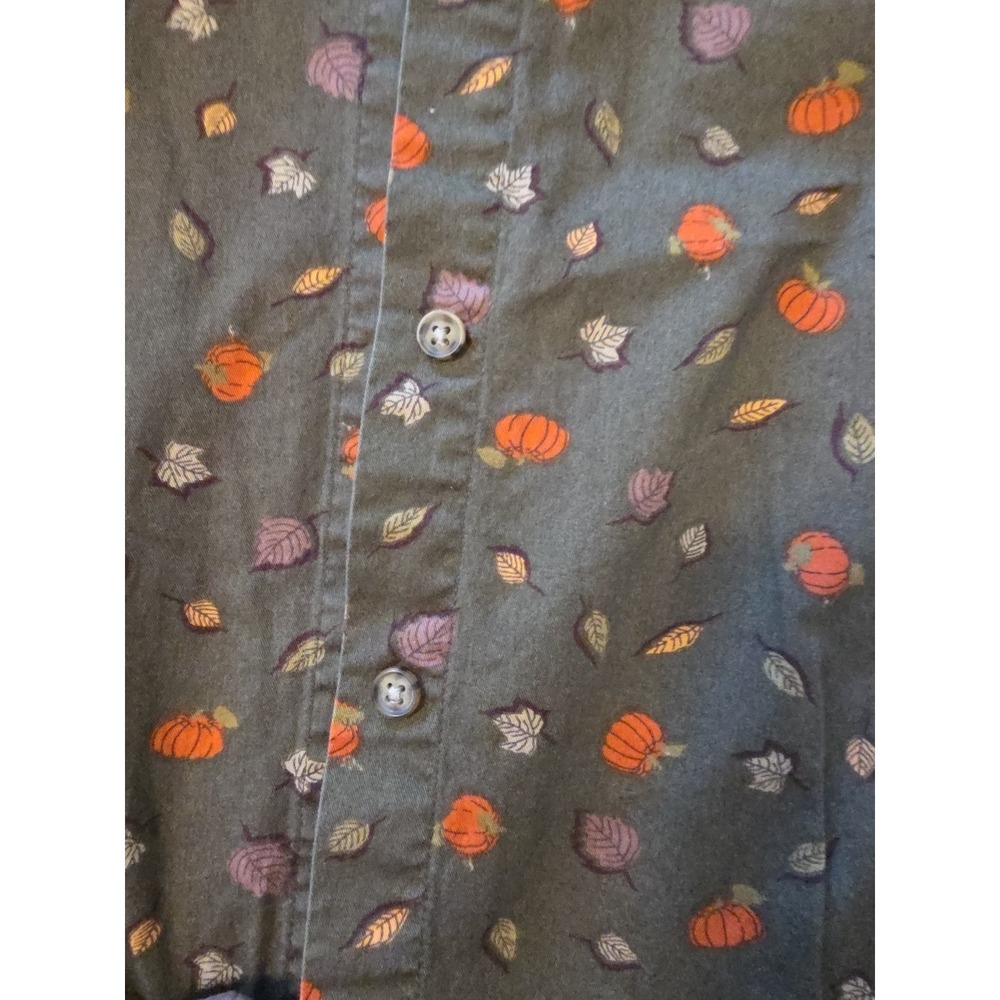 Karen Scott Fall Leave Pumpkin Olive Green Long Sleeve Womens L Cottage Granola - Picture 4 of 7